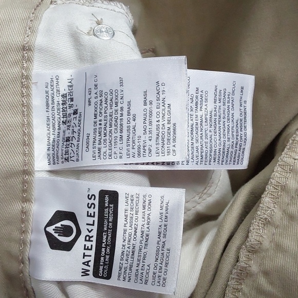 Levi's- Tan/ Khaki Super Soft Cotton Zip Pants Preppy Neutral Career Sz.38 X 32 - Picture 11 of 13